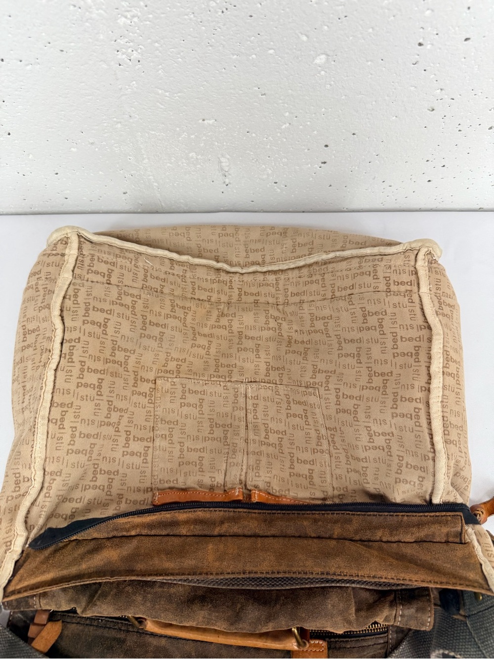 Bed Stu brown distressed leather crossbody messenger bag READ - Picture 7 of 16